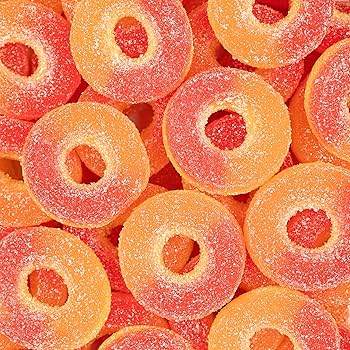 Gummi Peach Rings 4oz bag