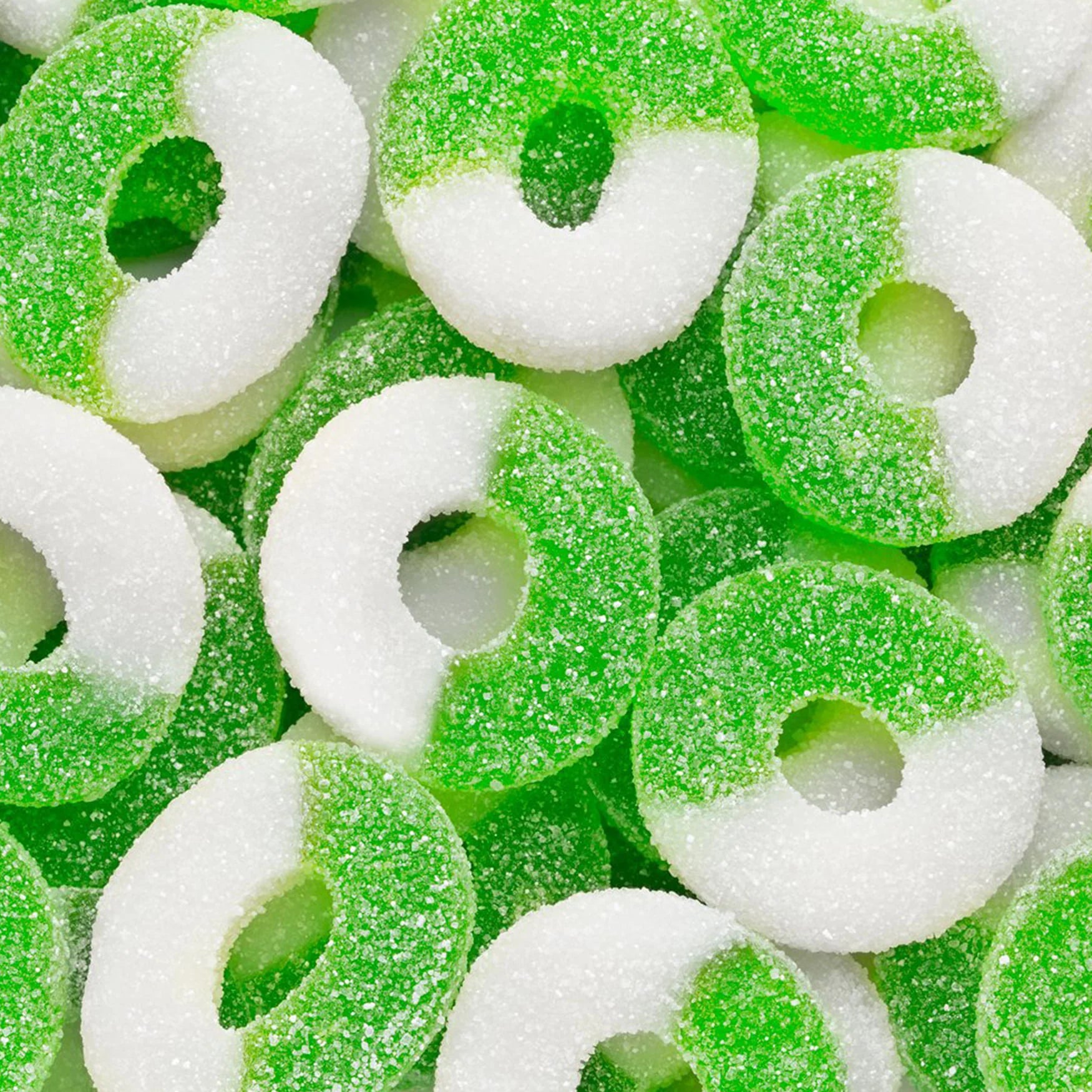 Green Apple Gummi Rings – 4 oz Bag