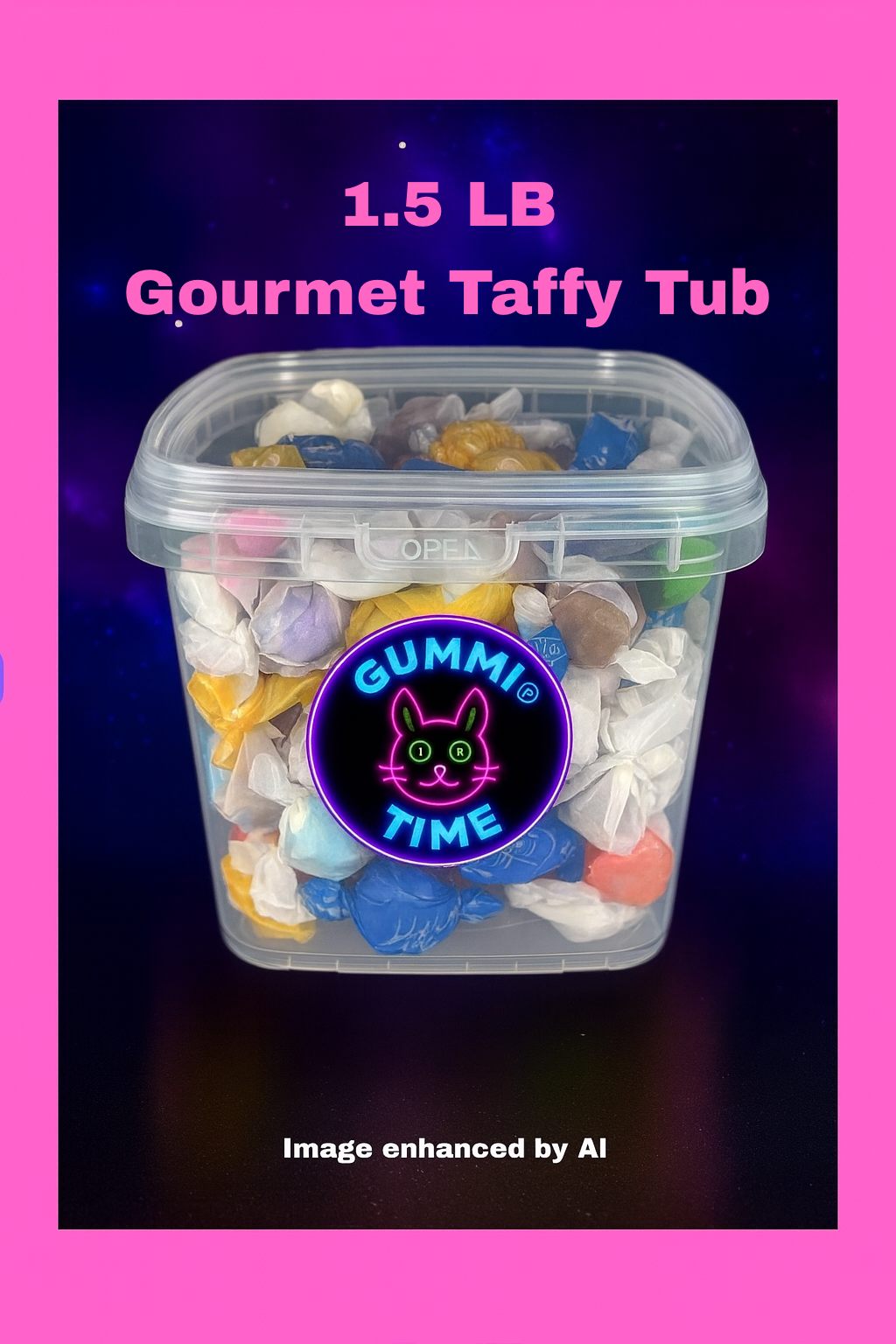 1.5 LB Gourmet Taffy Tub